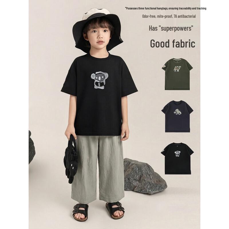 Youyou Boys' Summer Cartoon Anti-mite Short Sleeve T-Shirt