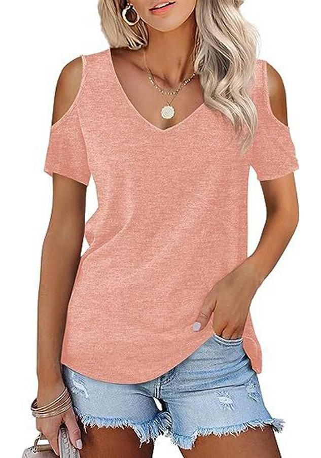 Women's 2023 Fashion Off-the-Shoulder Short Sleeve T-shirt
