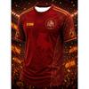 Bandiera Squadra Nazionale Spagnola 2026, Maglia da Calcio per Tifosi, Leone Retro 3D Asciugatura Rapida Sportivo Casual Top da Uomo Maglietta