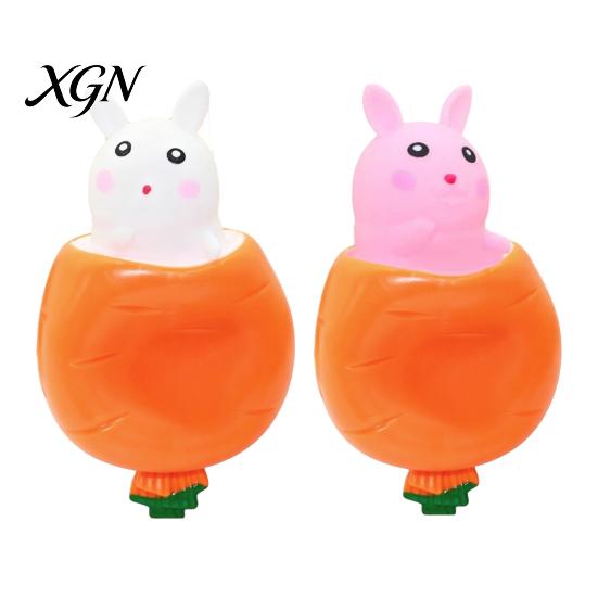 Cute Rabbit Squeeze Toy Carrot Fidget Toys Easter Bunny Stress Relief Sensory Slow Rise Ball Birthday Party Favors for Autistic Children Adult