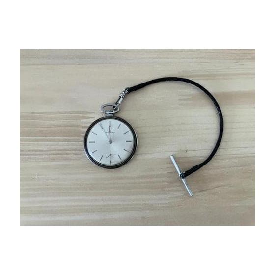 Used MOVADO Movado pocket watch manual winding small seconds with leather strap chain