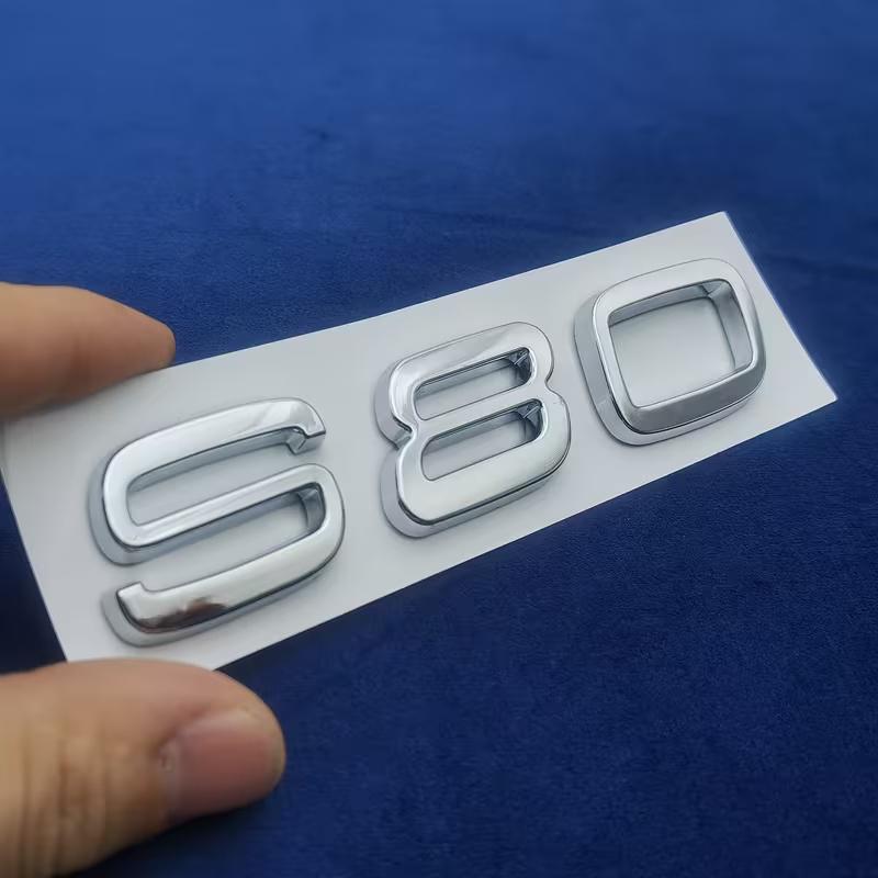 1pc 3D Chrome ABS S40/S60/S80/S90 Car Rear Trunk Emblem Badge Sticker