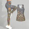 Butterfly Print Yoga Outfit for Women Fashion Workout Leggings Fitness Sports Casual Yoga Set Sports Suit