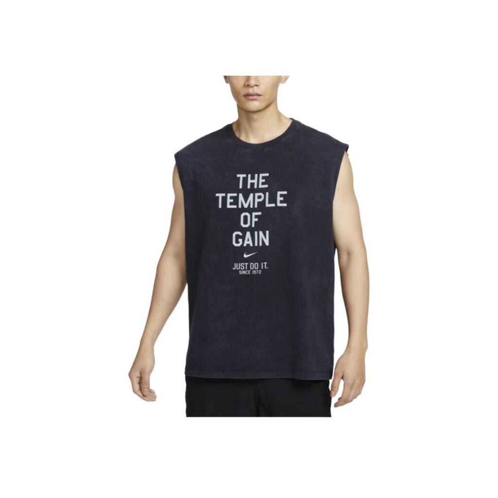 Nike Vestă Sport Casual Fără Mâneci cu Gât Rotund și Imprimeu cu Litere Bărbați Topuri Negru HJ3688-010