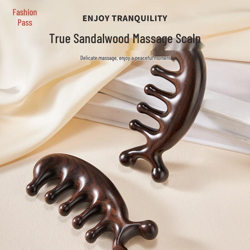 Natural Purple Sandalwood Dolphin Massage Comb