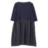 DANIELA GREGIS Navy wool silk boat neck gauze one-piece dress Not written blackUsed