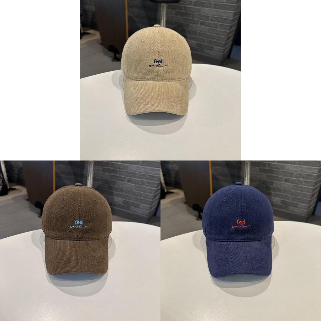Han Style Alphabet Embroidered Cotton Baseball Cap With Sun Protection For Casual Wear