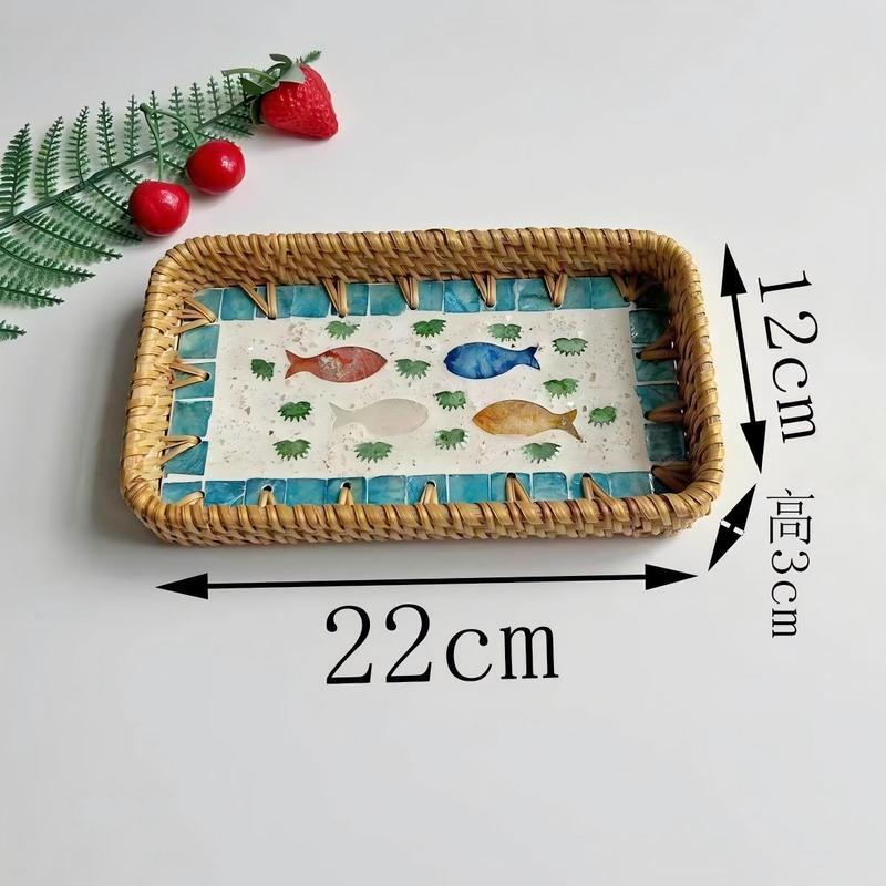 Horned Pansy Rattan Woven Shell Multi-Purpose Basket