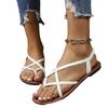 Mezzo-toe woven flat-bottomed beach sandals women's new casual large size 43 sandals overalls women's shoes