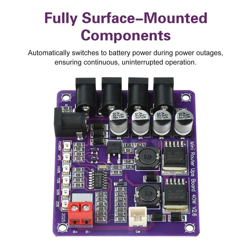 Power Supply Mini Router UPS 40W Power Step-Up Down Board Professional UPS Board  Router