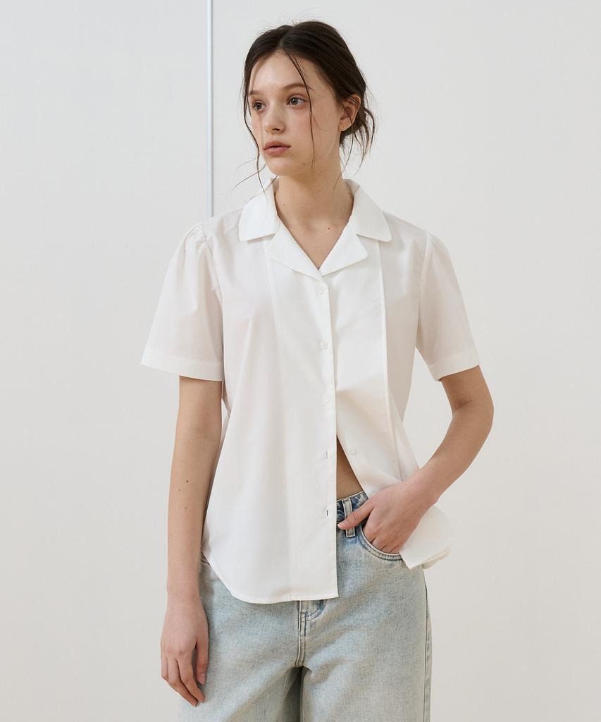 BIBYSEOB Layered Half Shirt White [T52]