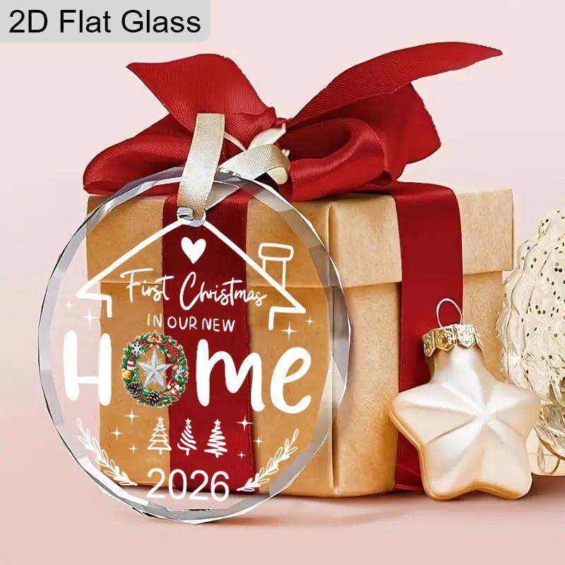 Housewarming Glass Christmas Ornament, New Home Ornament, Christmas Decor, Gifts for New Homeowners, New Home Gift, Festive Decoration Pendants