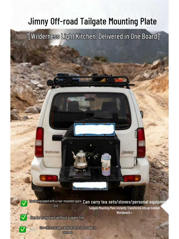 Folding Dining Table Rack for 3-Door & 5-Door JIMNY Off-road Tailgate