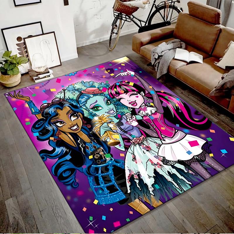 1pc Monster High Draculaura3 Design Printed Area Rug Carpet for Bedroom Living Room Home Decor Rugs Mat Non Slip Mat Rug for Bedside