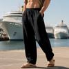 Men's Autumn Cotton Linen Breathable Straight Leg Trousers - Loose Fit Casual Sports Pants