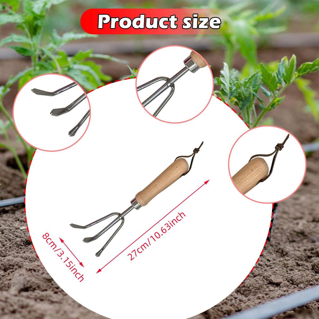 Hand Cultivator Remover Labor Saving Multipurpose Portable 3 Claw Rake Gardening Tool for Lawn