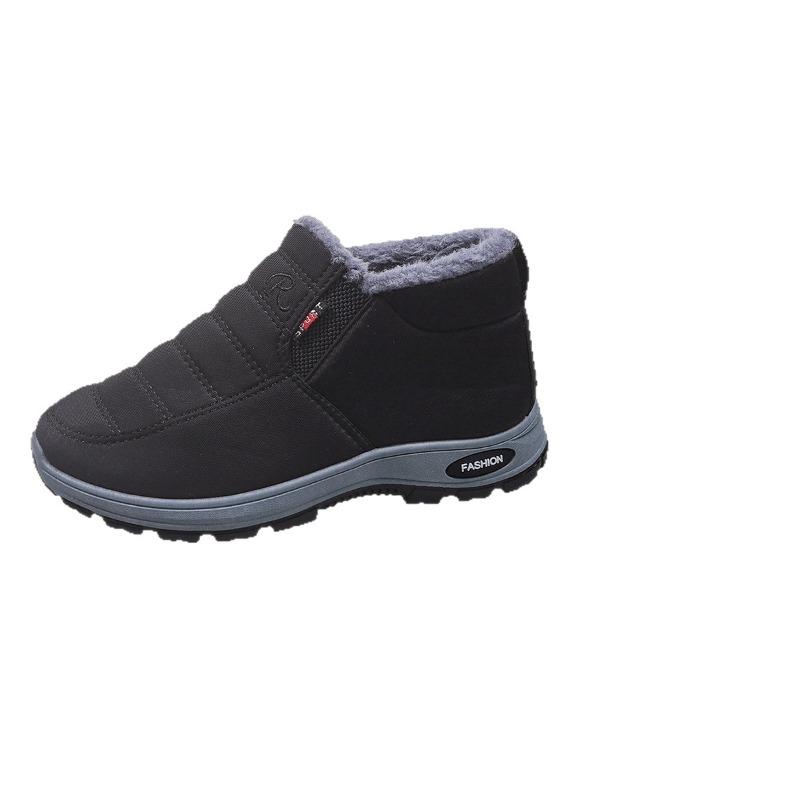 Women Winter Warm Fleece Lined Snow Boots Waterproof Slip On Anti Slip Rubber Sole Elderly Ladies Walking Cotton Shoes