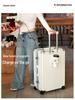24" Aluminum Suitcase with Combination Lock - Large Capacity Trolley for Men, Women, and Students, 20" Carry-on with Leather Accents