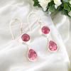 Natural Pink Tourmaline Silver 925 Sterling Silver Jewelry Handmade Earrings1.8" EE-142-13