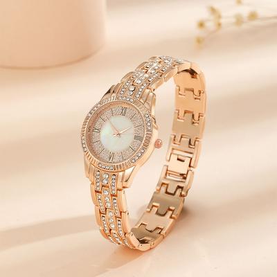 Neformálne Módne Dámske Hodinky Ozdobené Diamantmi Kamienková Ciferník Plný Rímskych Elegantných Hodiniek