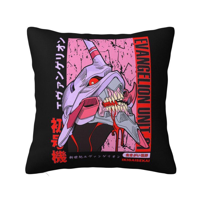 Custom Luxury EVA Evangelions Anime Cushion Cover 45x45cm Soft Harajuku Manga Throw Pillow for Car Square Pillowcase