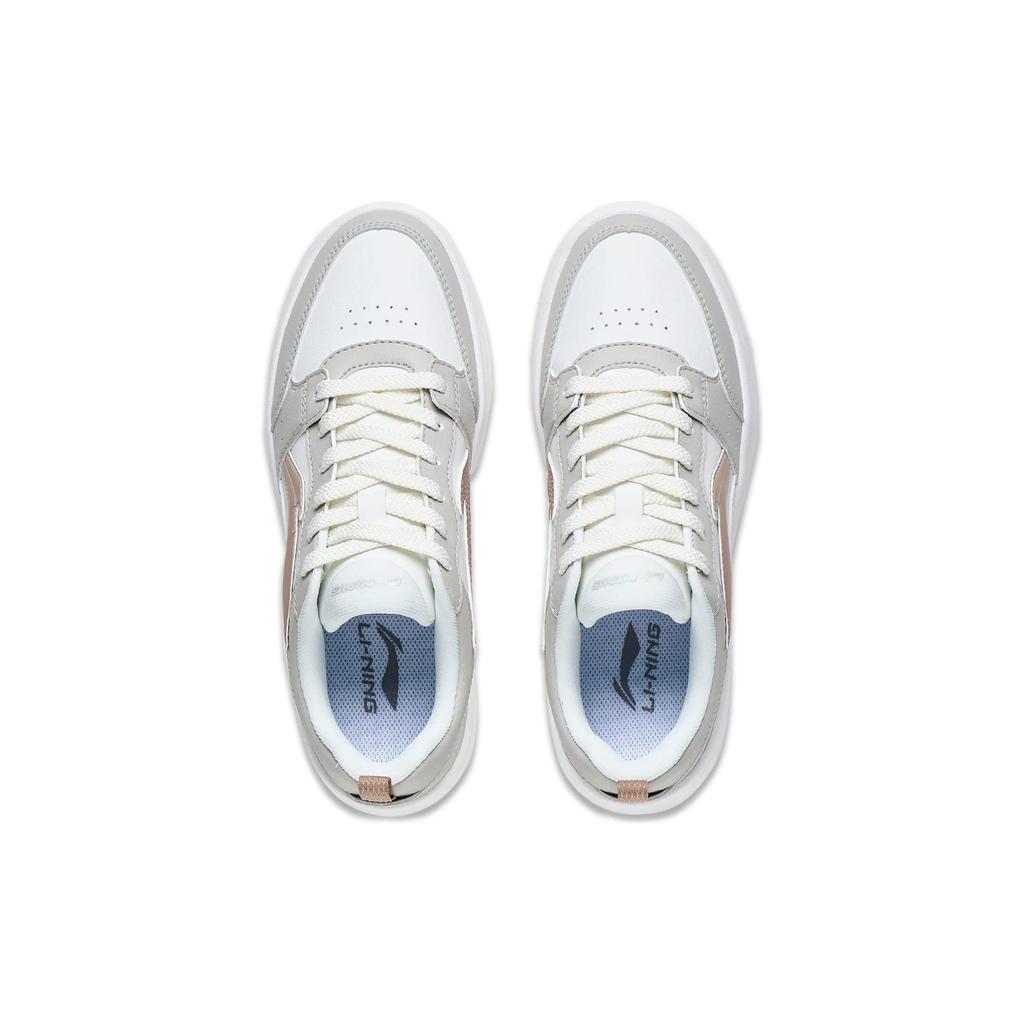 Li Ning Sycee Slip Resistant Cushioning Abrasion Resistant Low top Skateboard Shoes Women's White Gray AGCV196-1