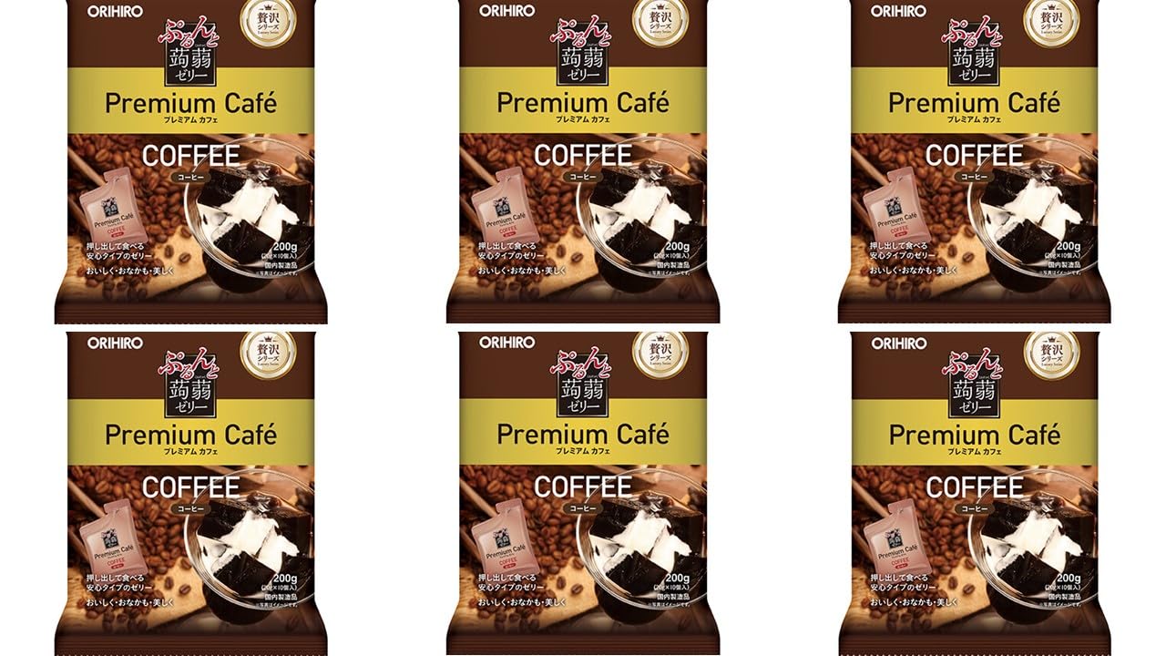 

of 6 Orihiro Purunto Konnyaku Jelly Premium Cafe Coffee Jelly pieces x 6 bags total 60 [Set bags] (10 set, pieces)