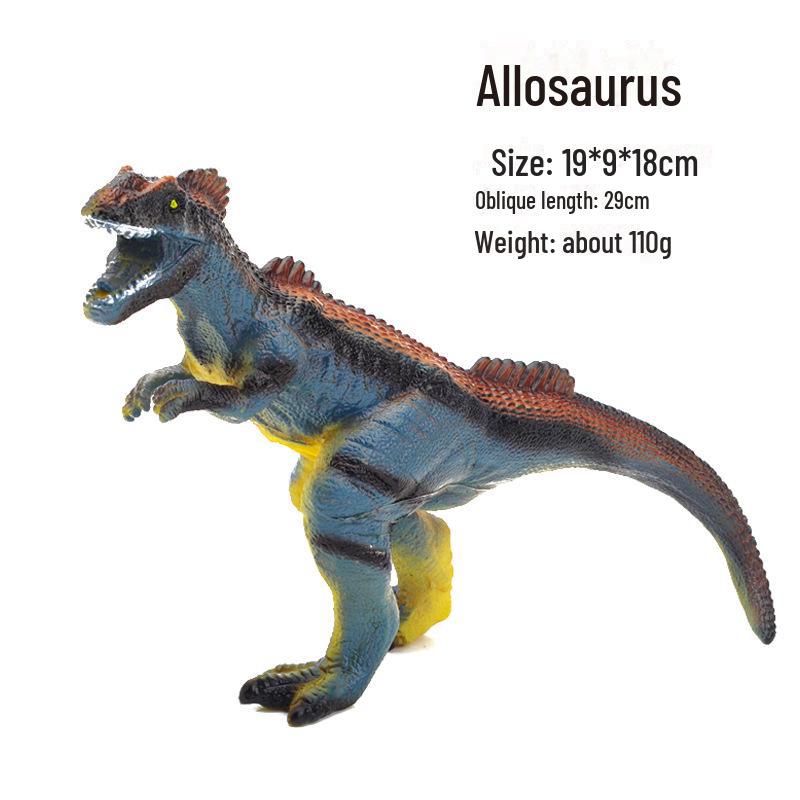 

Большой игрушечный набор из мягкого пластика-имитатора динозавра со звуком для мальчиков. Включает тираннозавра и трицератопса. Allosaurus, No sound