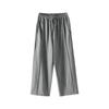 Plus size women clothing [Fashionable Walking Sweatpants] Three Pants Length Chubby Girl High Waist Straight Loose Wide Leg Casual Pants