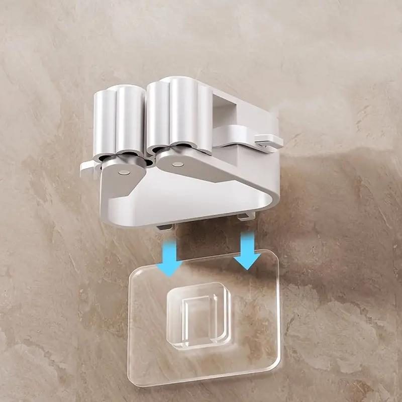 4PCS non-punching mop holder, mop clip, bathroom rack, powerful mop hook