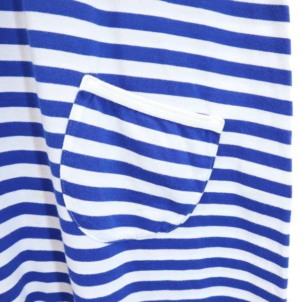 Marimekko Border Long Sleeve One Piece 160 Blue X White Kid's Used