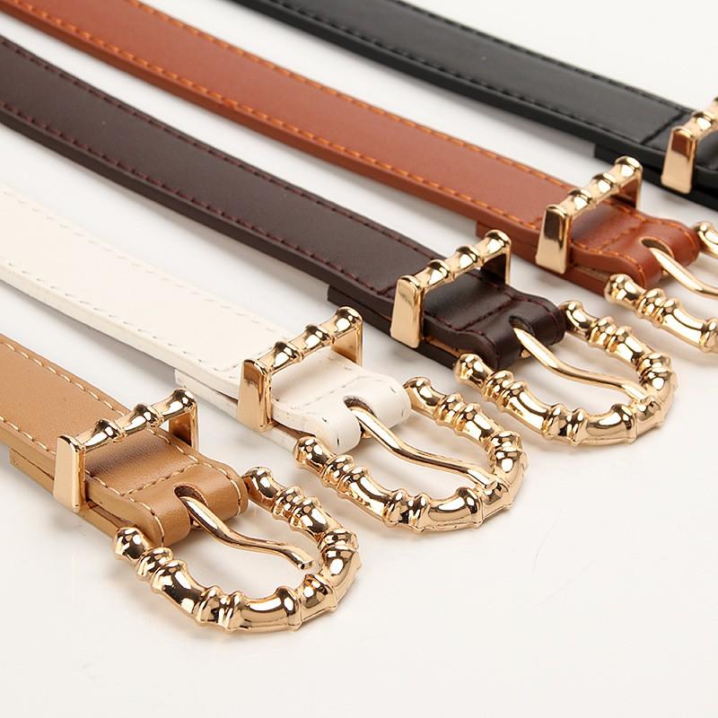 Womens Slim Alloy Pin Buckle Belt Jeans Trousers Casual Office Wear Adjustable Faux Leather Waistband