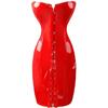 PVC Leather Corset Dress Sexy Women Gothic Punk Long Strapless Torso Bustier Body Slim Club Vinyl Latex Mini Dress