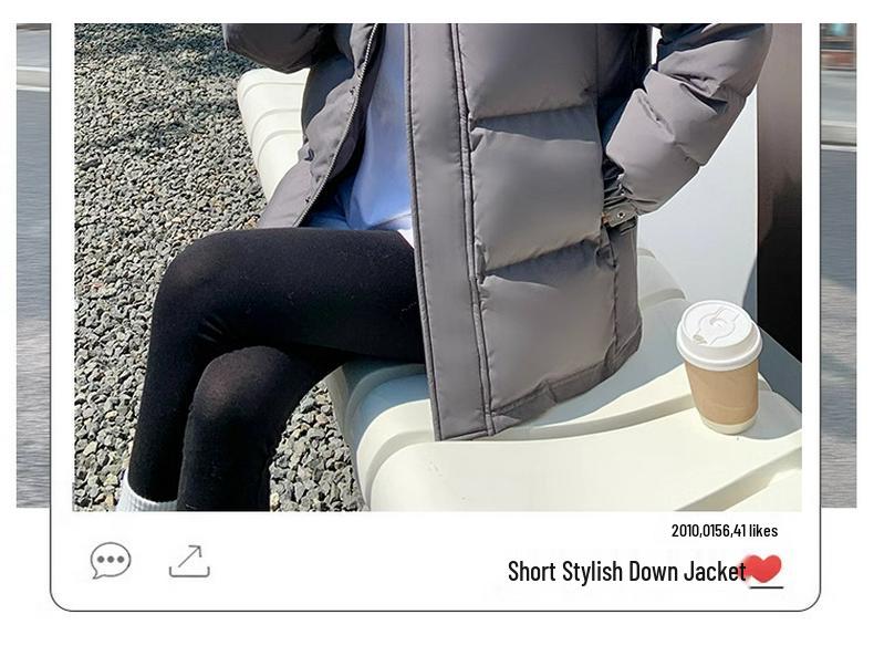 Women's High-End Korean Fashion Down Jacket, Short Style 2025 - Thickened Student Coat for Couples.