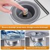 Large Filter 3 In 1 Kitchen Sink Drain Strainer and Stopper Combo, Chrome Stainless Steel Wraped Shell, Anti-Clogging Basket Strainer