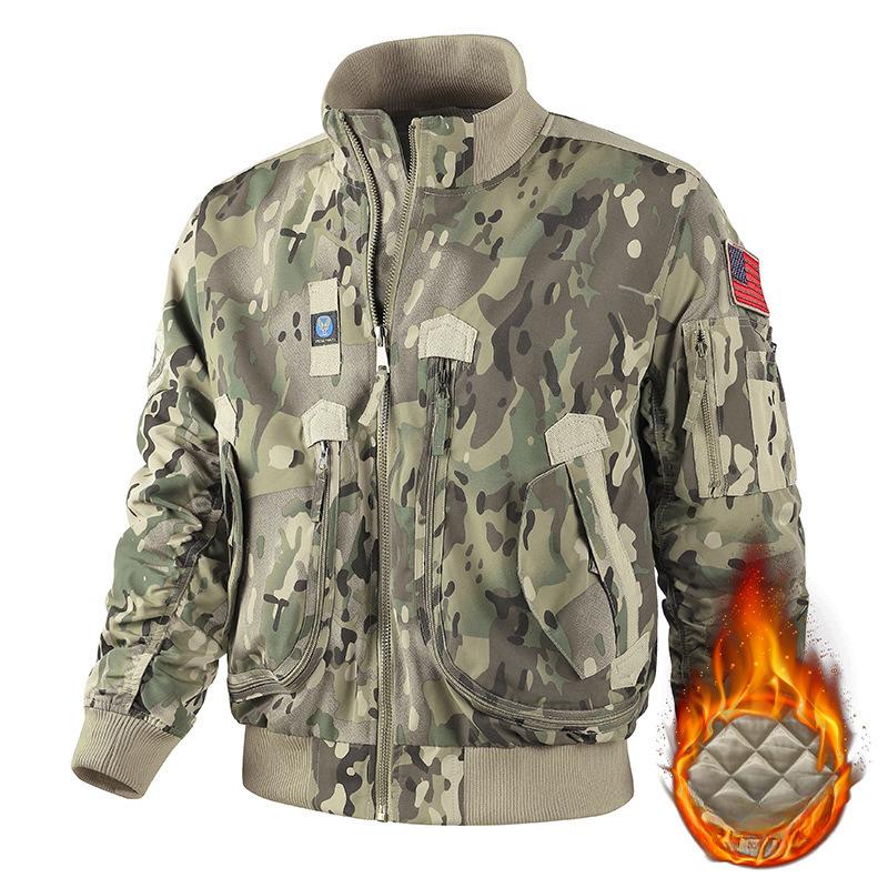 Baseball Collar Flying Jacket Autumn and Winter Air Force Pilot Single Jacket Men's Baseball Uniform Short Tactical Stand-up Jacket Men