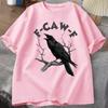F Caw Lustige Krähe T-Shirt Unisex Damen Humor Ungezügeltes Tier T-Shirt Locker Vintage Grafik T-Shirts Baumwolle Bequem Herrenbekleidung