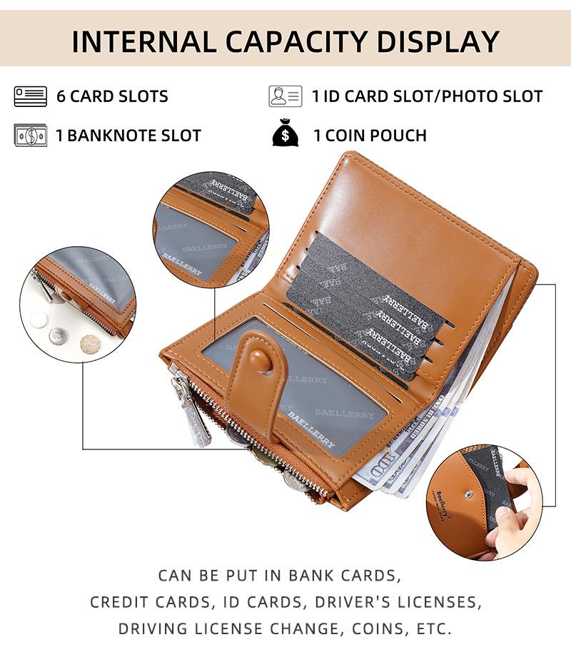 Baellerry Stylish Multi-Card Short Coin Purse for Women