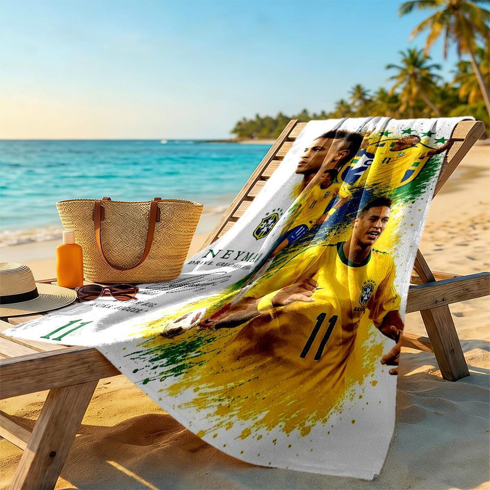 Asciugamano da Spiaggia Giocatore di Calcio Brasiliano Alta Assorbenza & Asciugatura Rapida Confortevole Leggero Perfetto per Viaggiare Yoga Campeggio e Nuoto