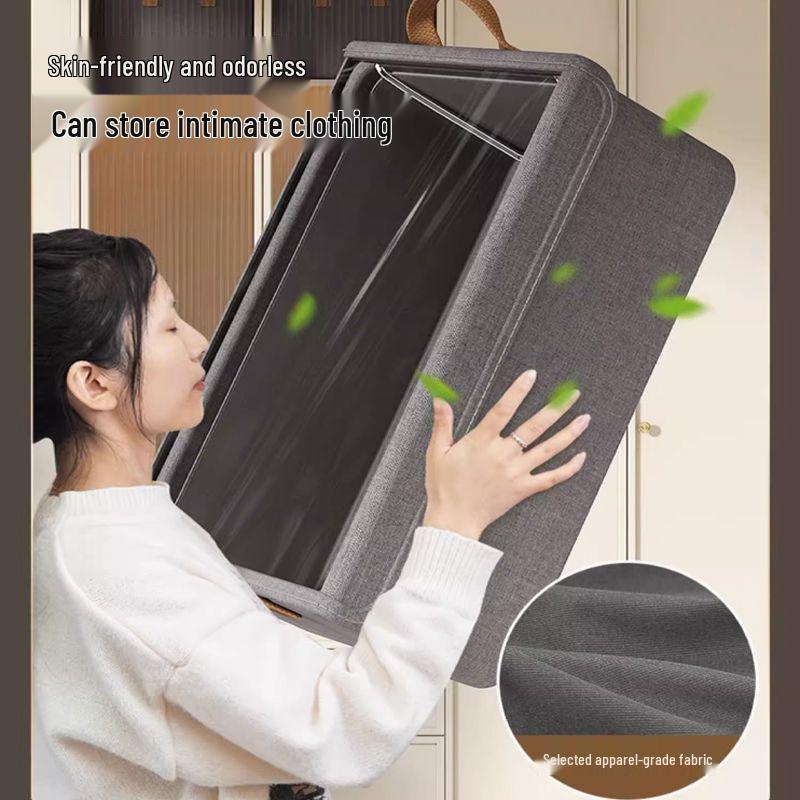 Foldable Steel Frame Fabric Storage Box with Lid for Clothes