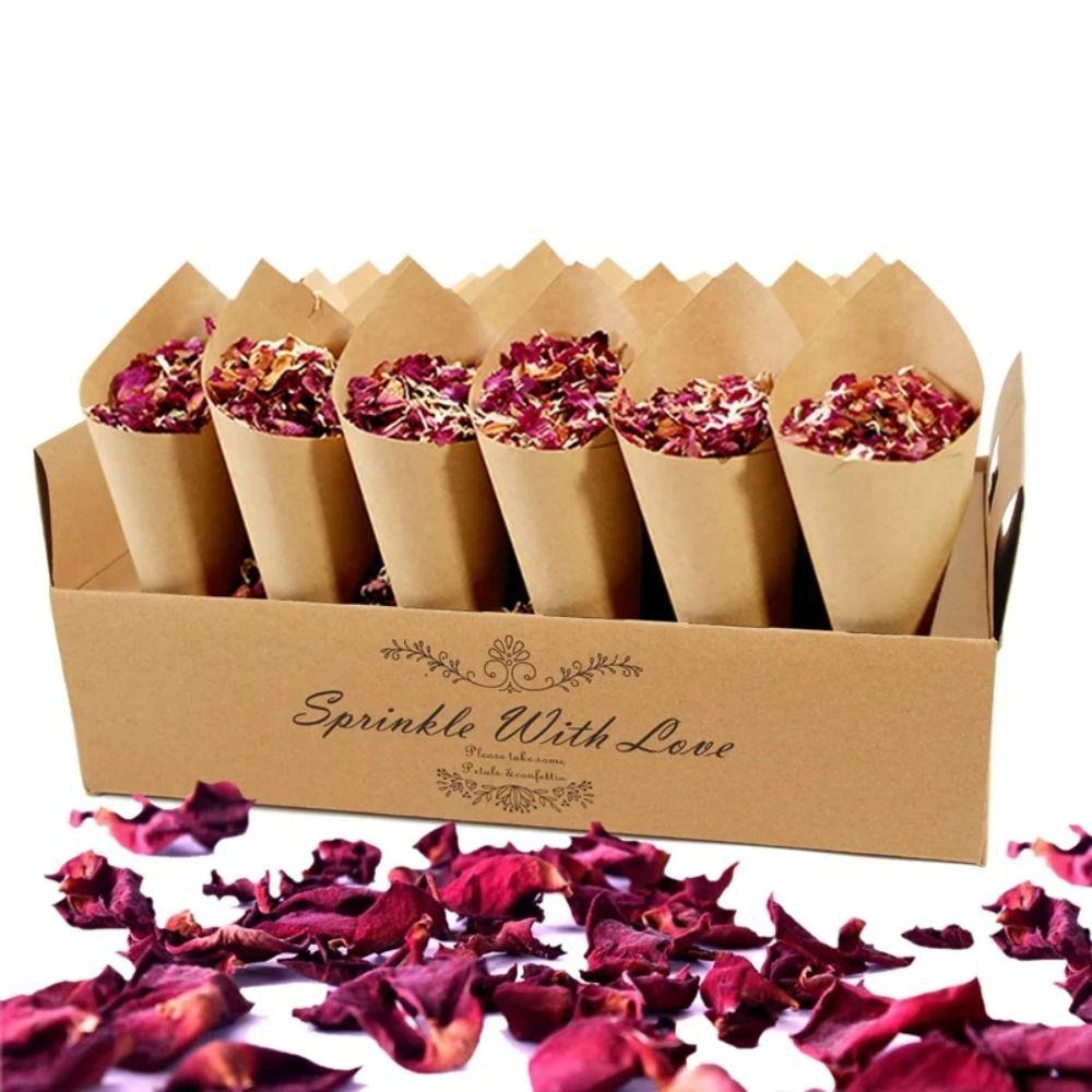 Wedding Supplies Confetti Cone Holder Kraft Paper Stand Box Confetti Cone Tray Wedding Party