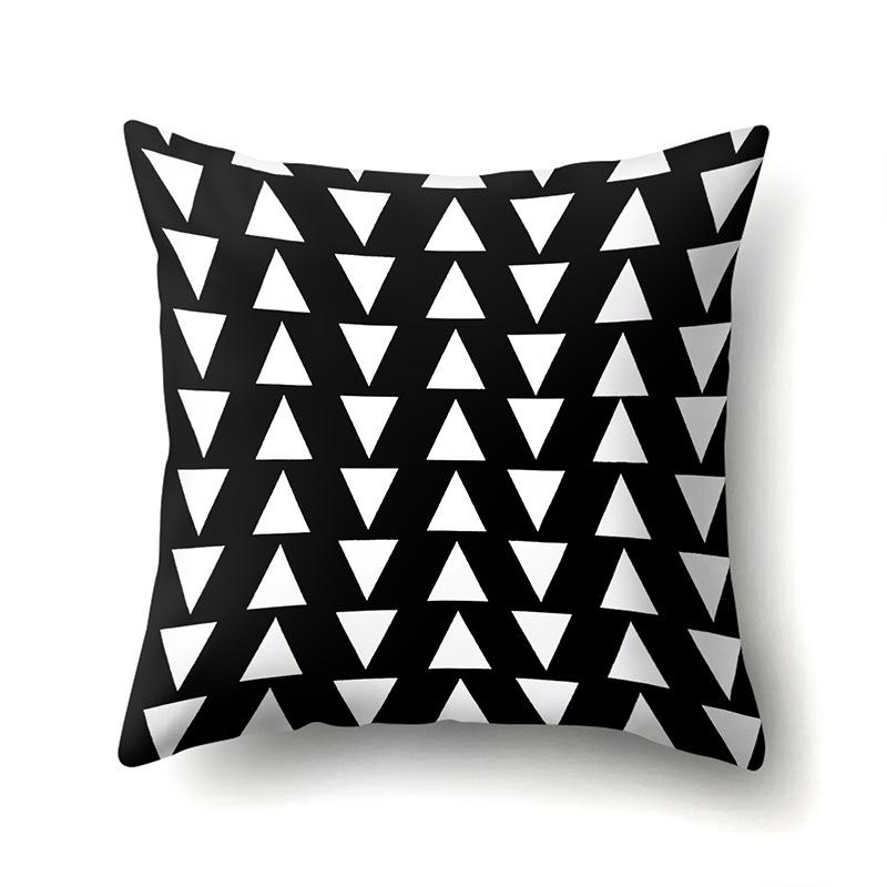Polyester Pillow Case Geometric Decoration Home Petal Strip Printed Cushion Cover Bedside Cushion Cover Waist Cushion Cover