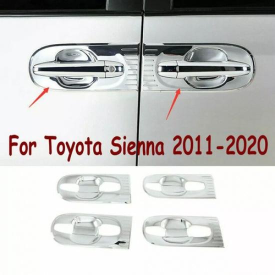ABS Chrome Door Handle Bowl Cover Trim For Toyota Sienna 2011- Accessories