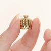 Copper Inlaid Zirconium Crown Fringed Cap, Hollow Pierced Bead Diy Bracelet Necklace Accessories