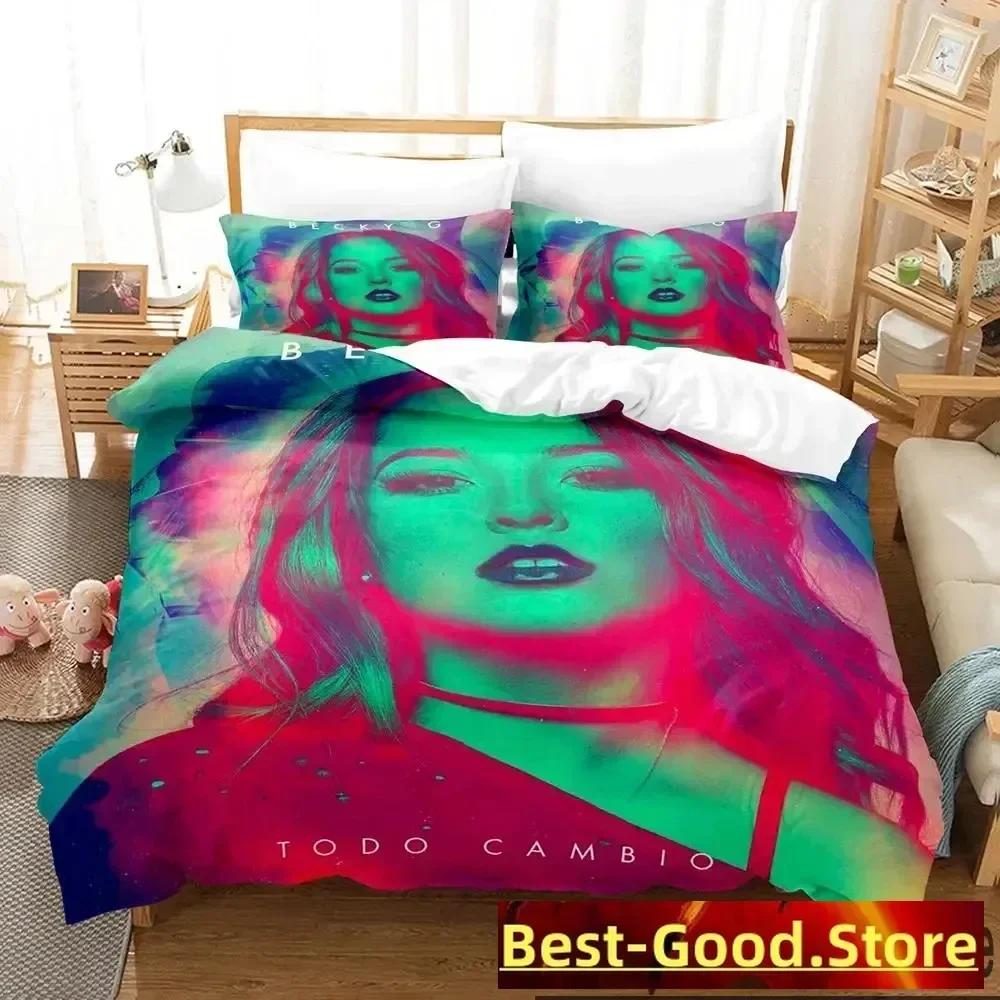 

3D Singer Becky G Bedding Set Printed Bed Set With Pillowcase Bed Duvet Cover Soft Single Double Queen Super King Size Bedroom EU Single(135*200cm)3pcs