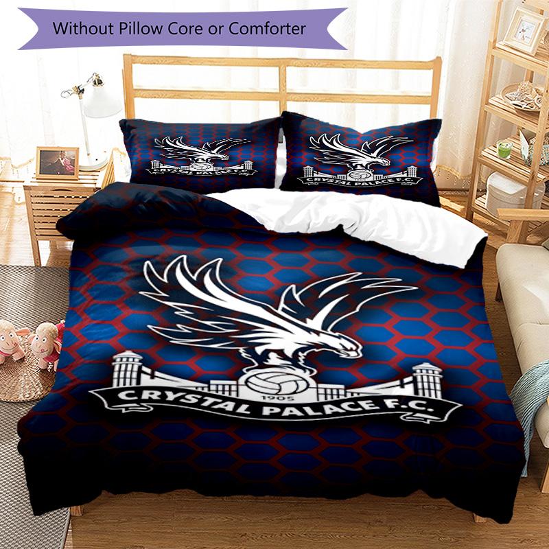 Crystal Fc Crest Printed Pattern Duvet Cover Set – Includes 1 Duvet Cover and 2 Matching Pillowcases Bedroom Decor Christmas Gifts