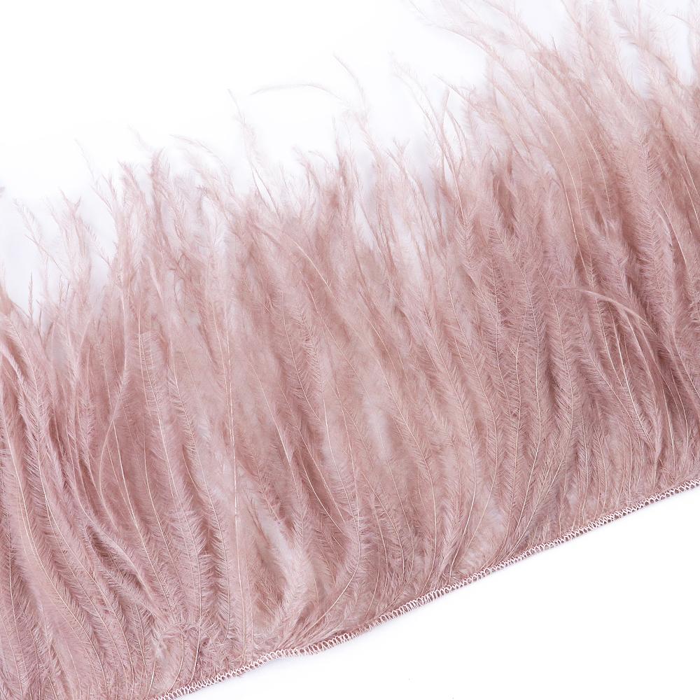 Feather1Meter Ostrich Feathers Fringe Trimming String 10-15/15-18/18-22cm Plumes Ribbon For Crafts Dress Sewing Accessories