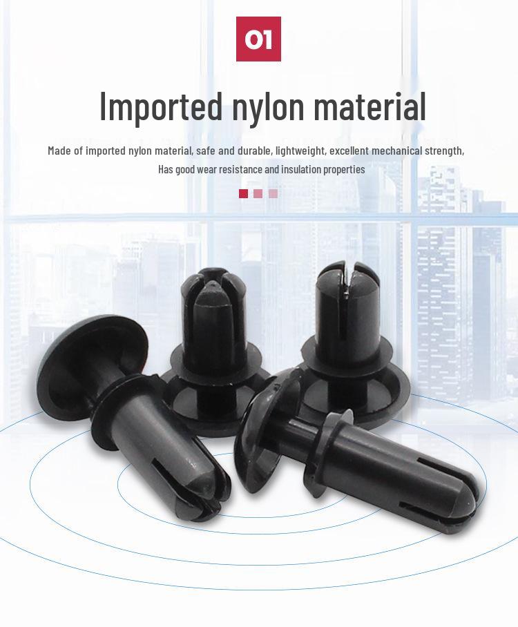 Nylon Expansion Rivet Set: Male-Female White/Black Snap Button for PC Board