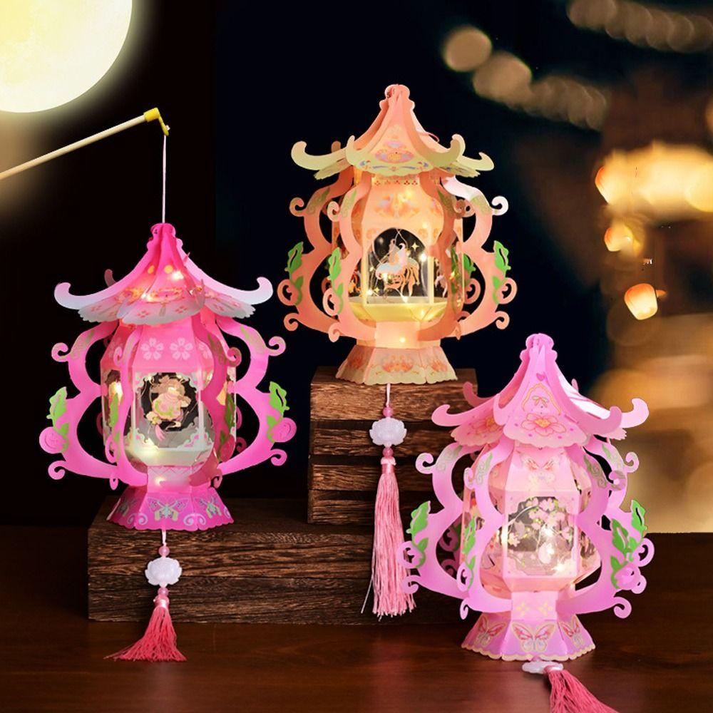 PVC Chinese Portable Lantern Blessing LED Lantern Toys Handheld Lantern  Kindergarten