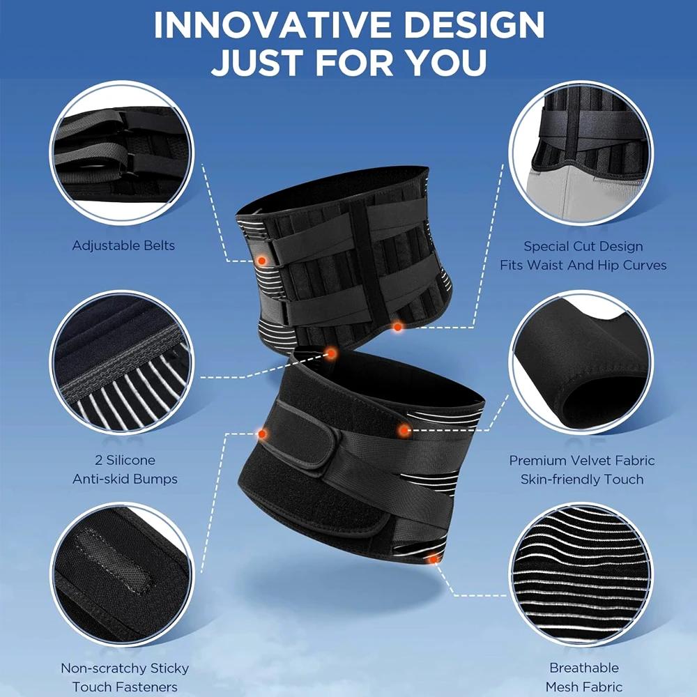 Adjustable Back Brace for Men Women Breathable Waist Lumbar Lower Back Support Belt for Sciatica Herniated Disc Scoliosis